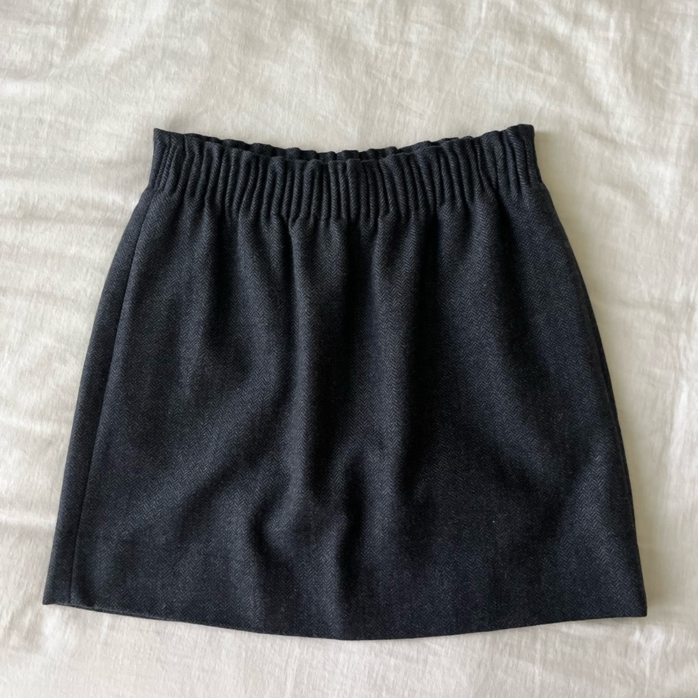 J. Crew Dark Gray Herringbone Skirt